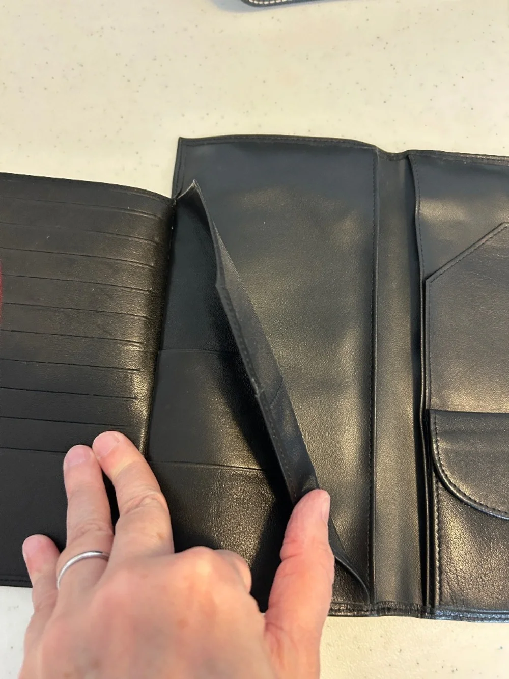 Lodis Black Leather Travel Organizer Wallet